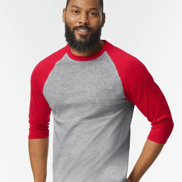 Unisex Heavy Cotton™ Raglan Three-Quarter Sleeve T-Shirt Thumbnail